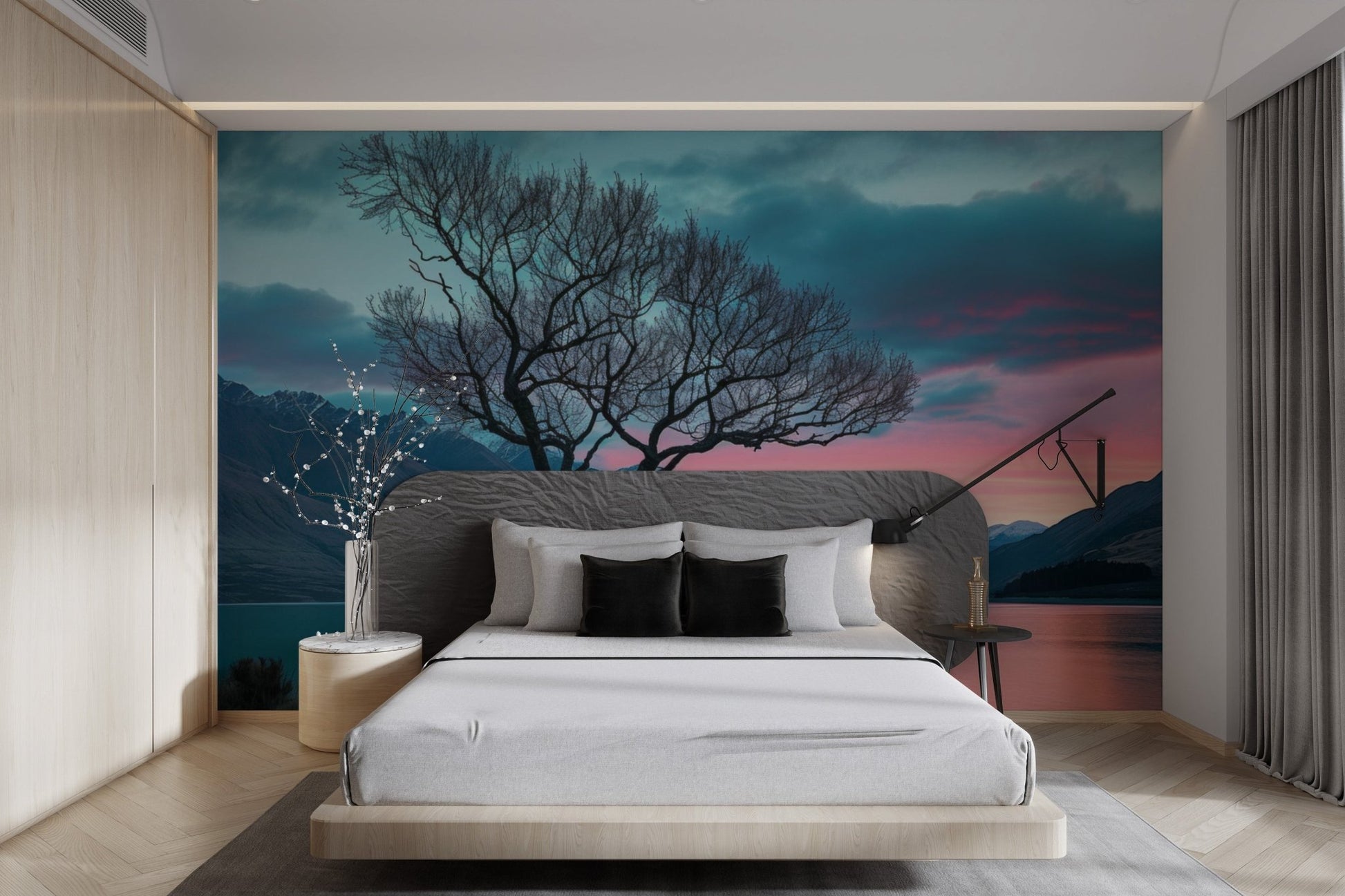 Sunset Lake Tree Wallpaper - Wallanza