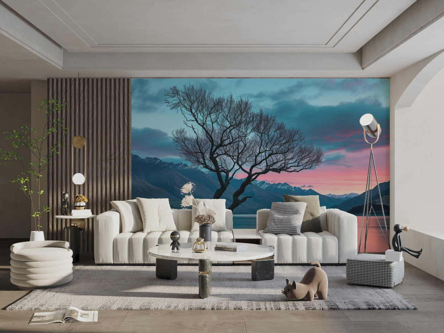 Sunset Lake Tree Wallpaper - Wallanza