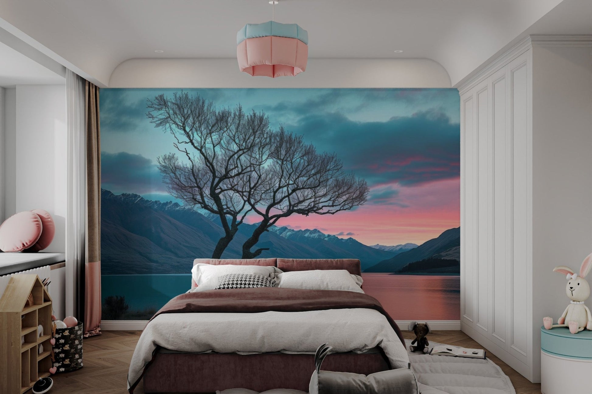 Sunset Lake Tree Wallpaper - Wallanza