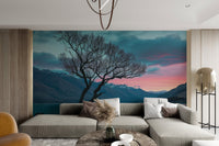 Sunset Lake Tree Wallpaper - Wallanza