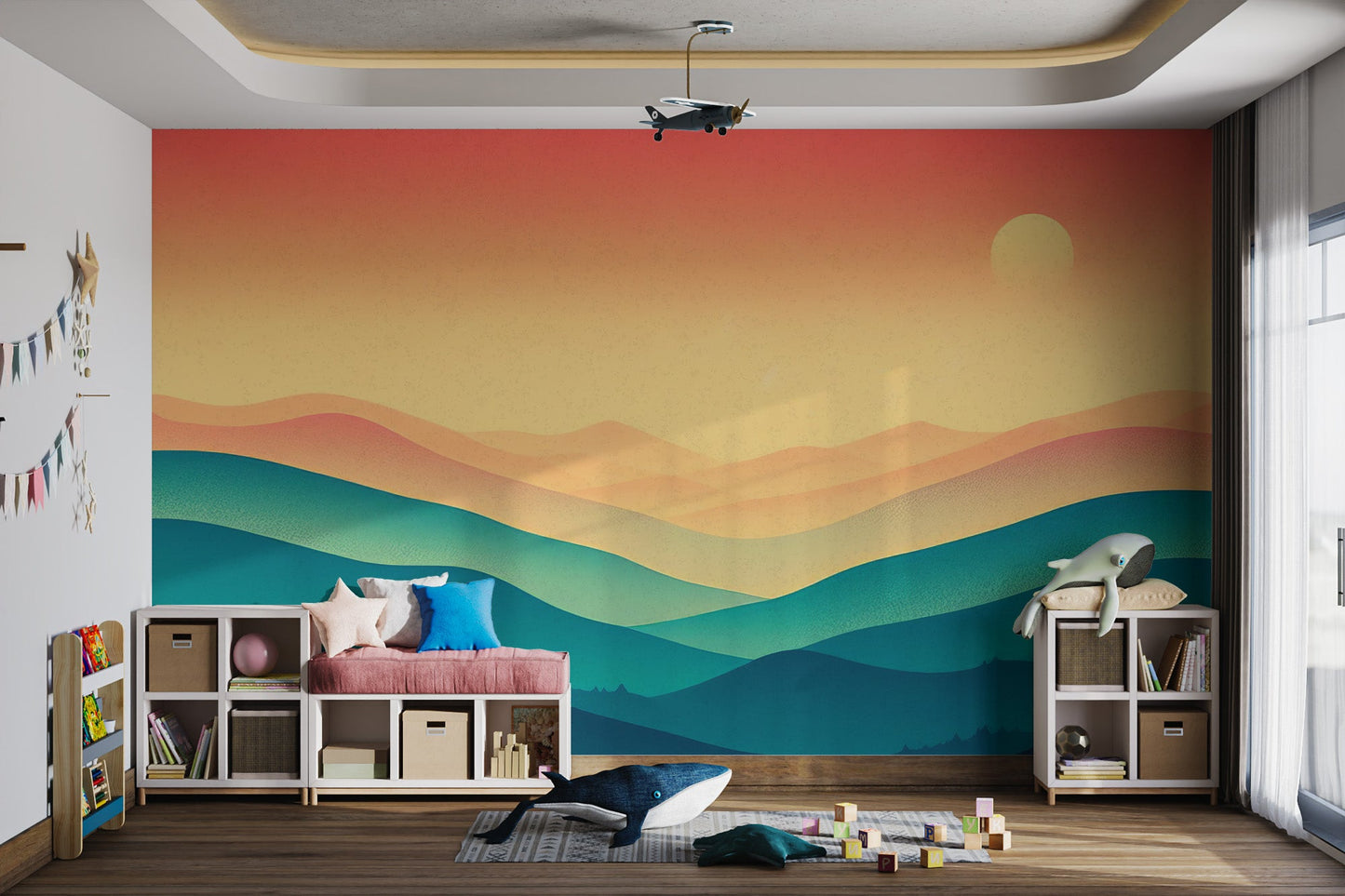 Sunset Misty Mountain Wallpaper - Wallanza