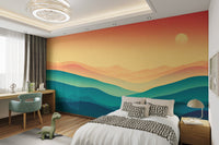 Sunset Misty Mountain Wallpaper - Wallanza