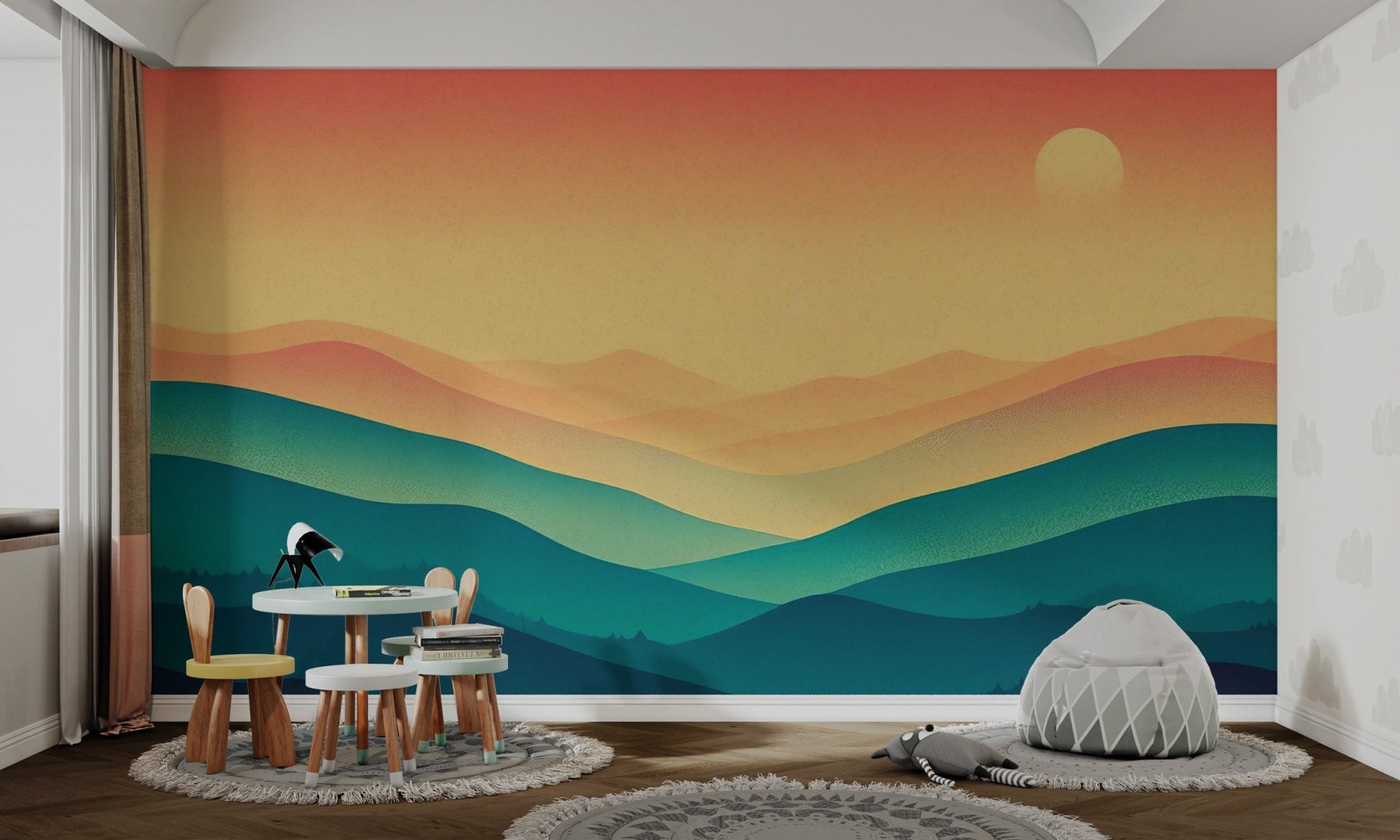 Sunset Misty Mountain Wallpaper - Wallanza