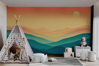 Sunset Misty Mountain Wallpaper - Wallanza