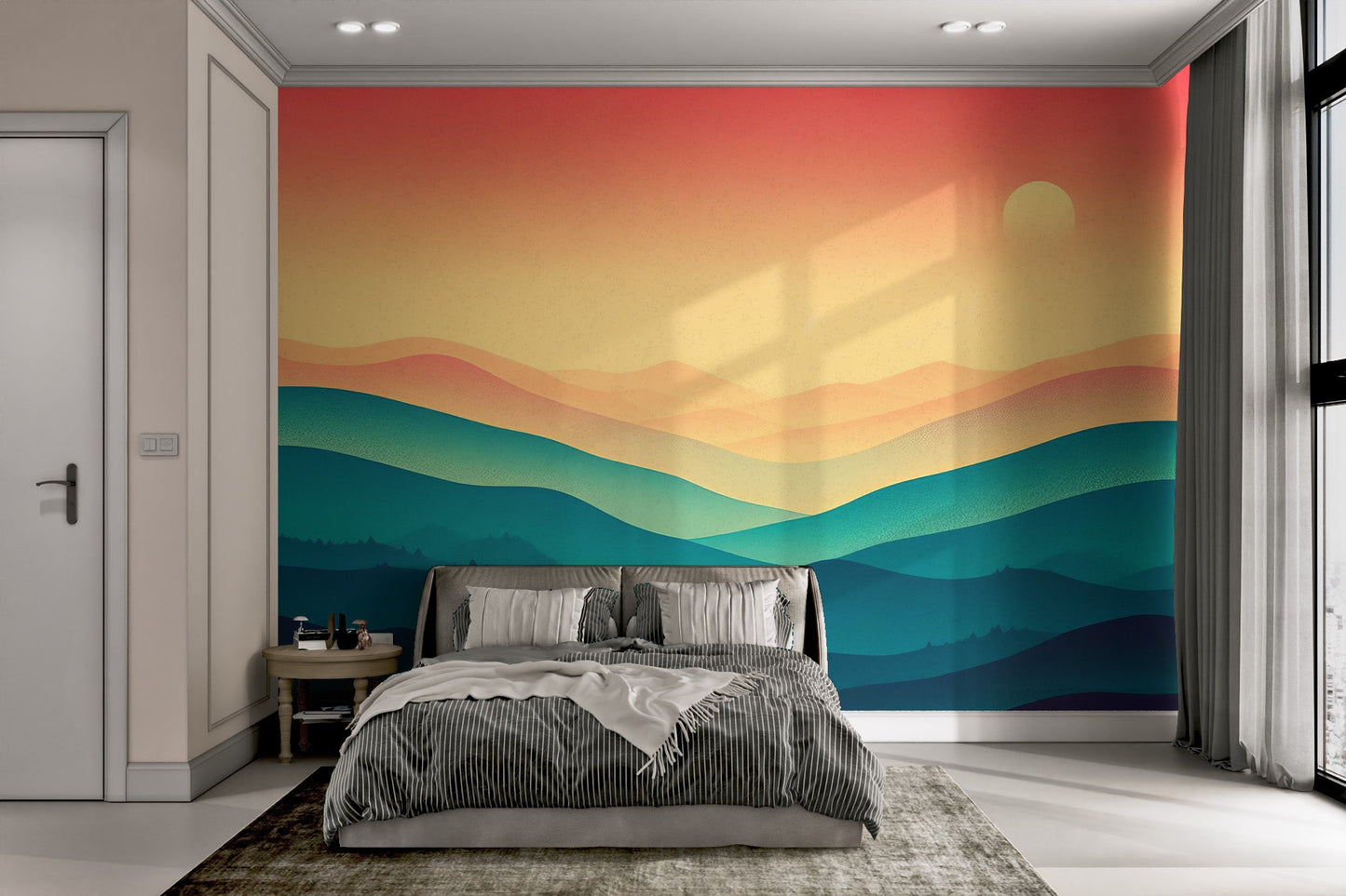 Sunset Misty Mountain Wallpaper - Wallanza