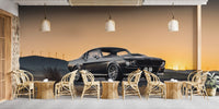 Classic american muscle wallpaper wall mural in warm tones.