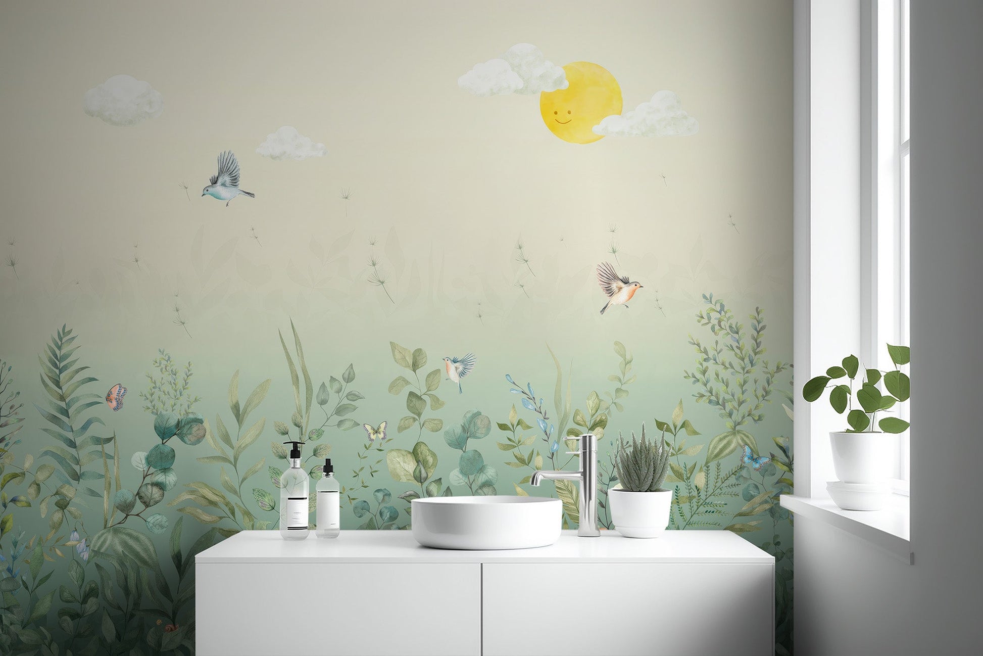 Sunshine Garden Wallpaper Mural - Wallanza
