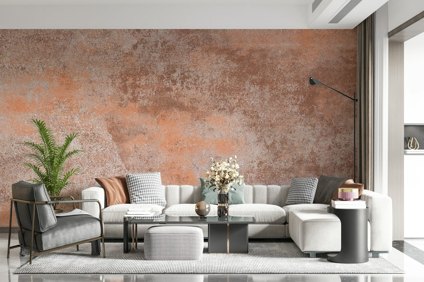 Terra Cotta Rust Wall Mural - Wallanza