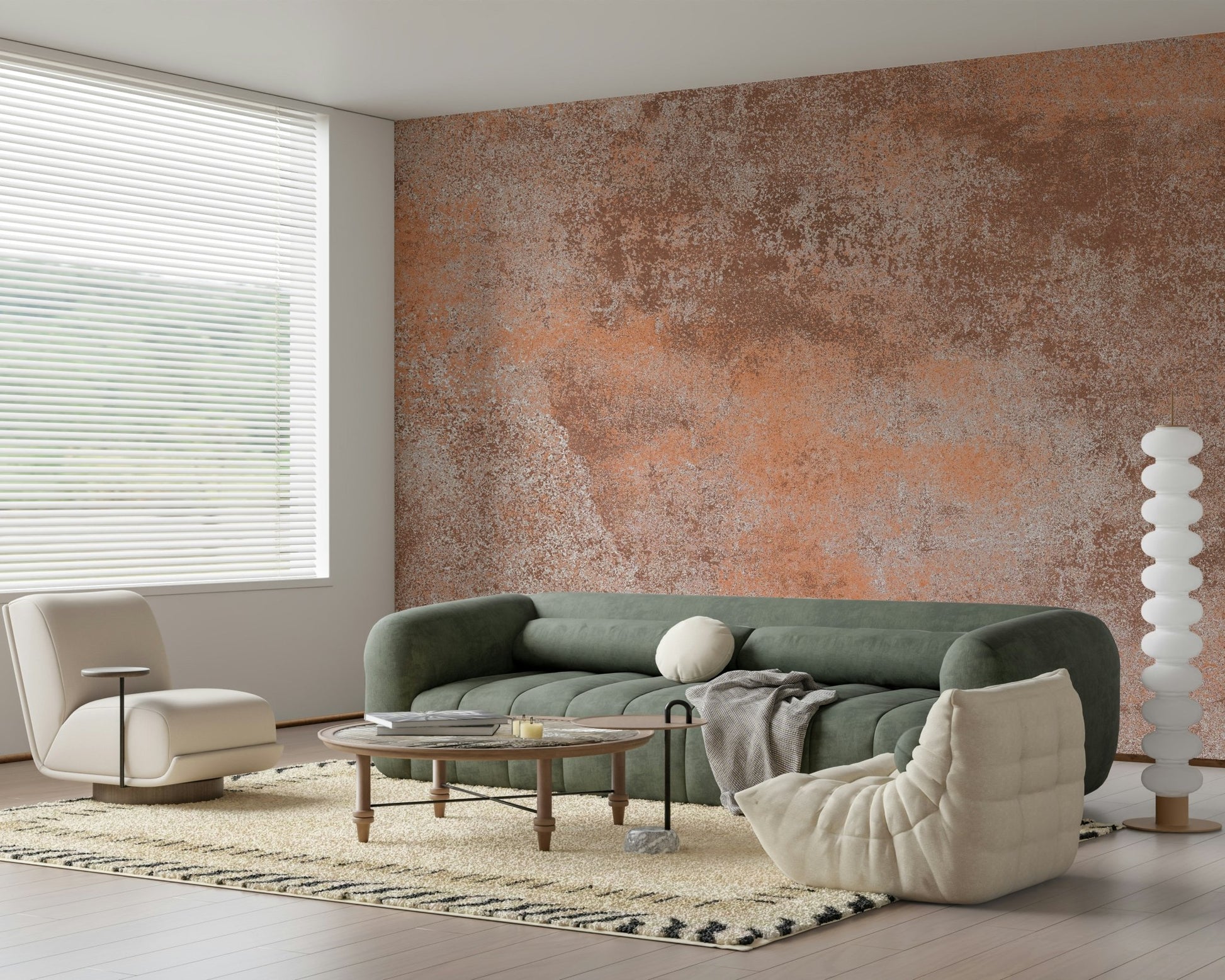 Terra Cotta Rust Wall Mural - Wallanza