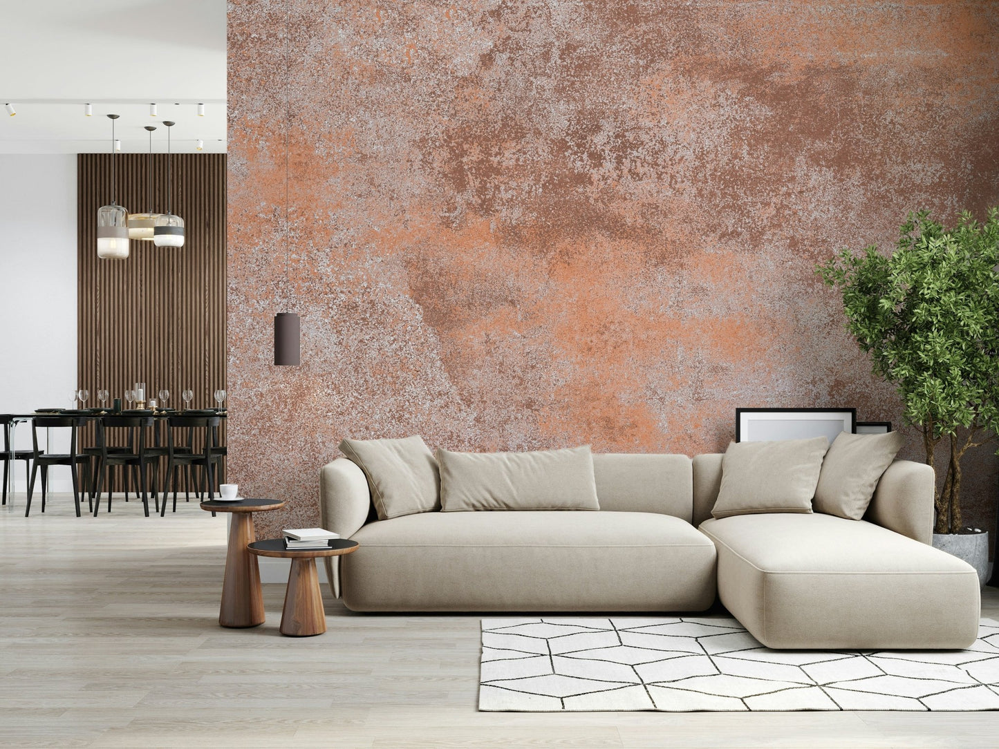 Terra Cotta Rust Wall Mural - Wallanza