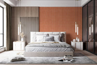 Warm earth-toned linen texture check wall murals.