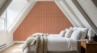 Woven fabric look terracotta grid wall murals.