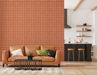 Decorative autumn orange grid wall murals.