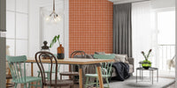Modern geometric terracotta check wallpaper murals.