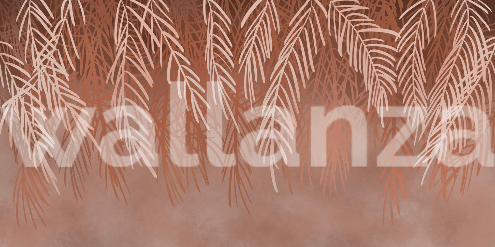 Terracotta Tangle Wall Mural as a feature wall in a minimalist apartment