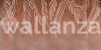 Terracotta Tangle Wall Mural as a feature wall in a minimalist apartment