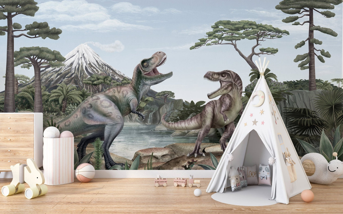 Terrific T - Rex Dinosaur Mural Wallpaper - Wallanza