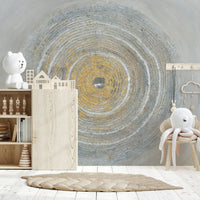 Textured Concentric Circles Wall Mural - Wallanza
