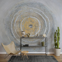 Textured Concentric Circles Wall Mural - Wallanza