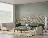 Textured Cotton Field Wall Mural - Wallanza