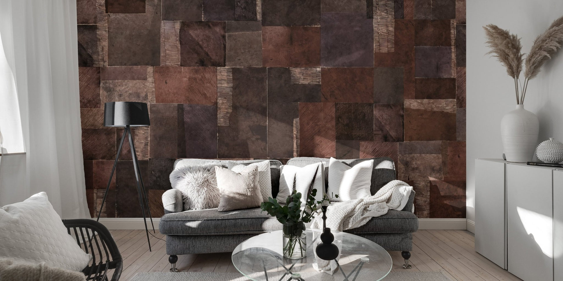 Textured Earth Tones Wallpaper Mural - Wallanza