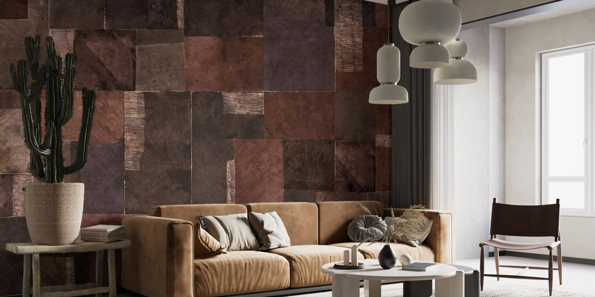 Textured Earth Tones Wallpaper Mural - Wallanza