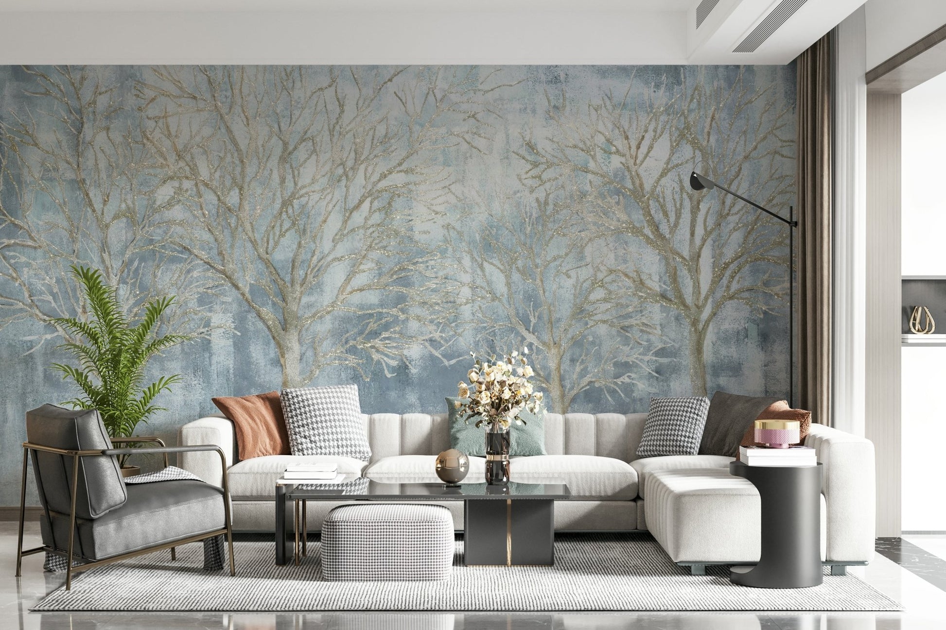 Textured Forest Wall Mural - Wallanza