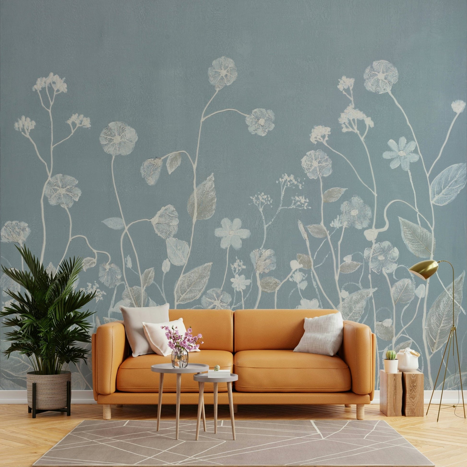 Textured Wildflower Wall Mural - Wallanza