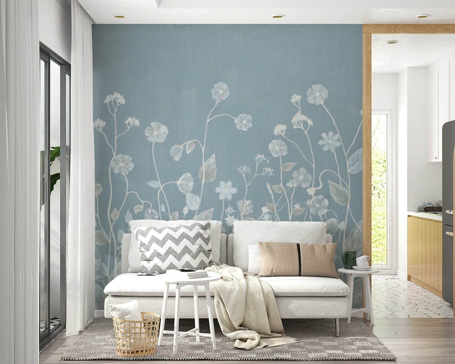 Textured Wildflower Wall Mural - Wallanza