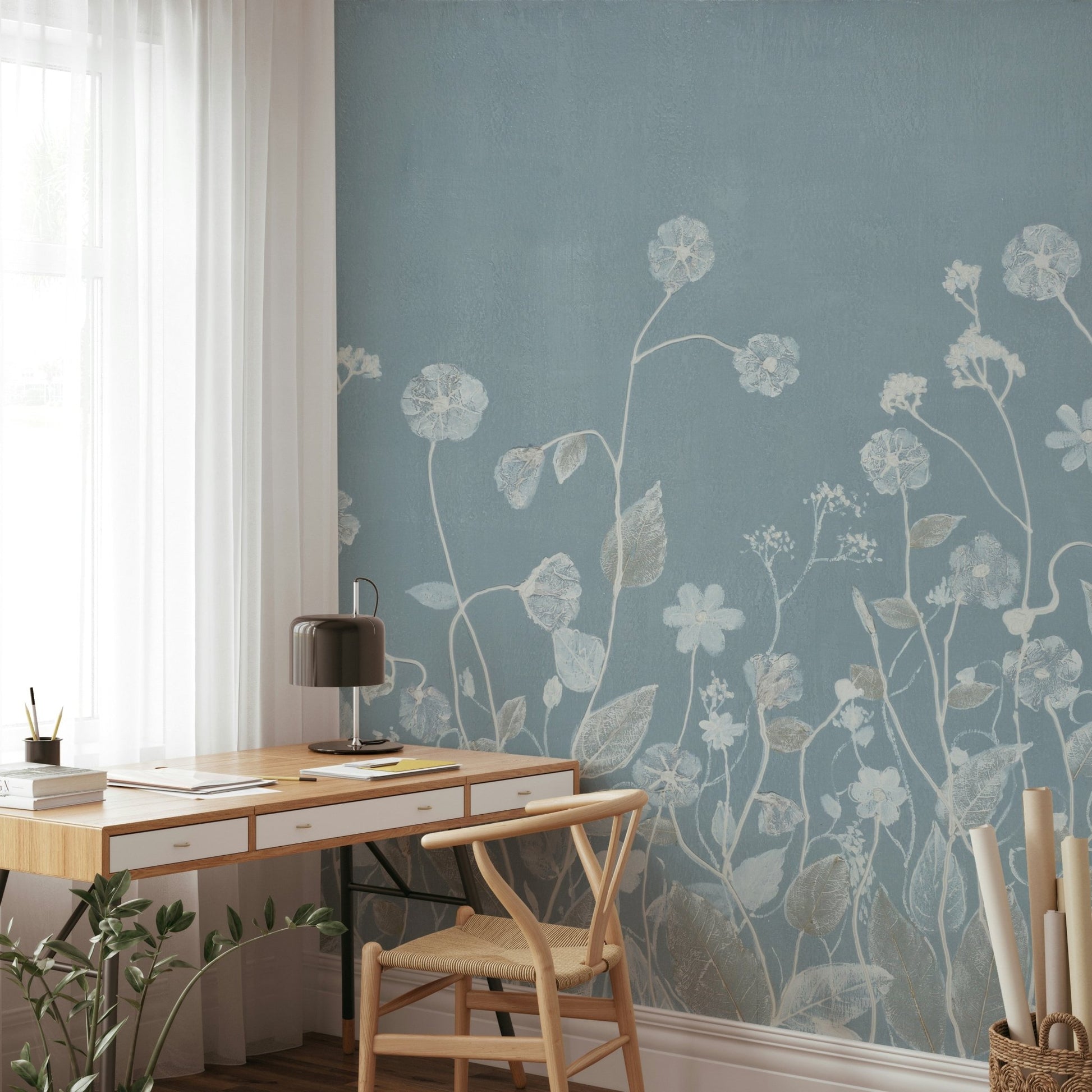 Textured Wildflower Wall Mural - Wallanza