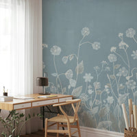 Textured Wildflower Wall Mural - Wallanza