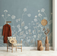 Textured Wildflower Wall Mural - Wallanza