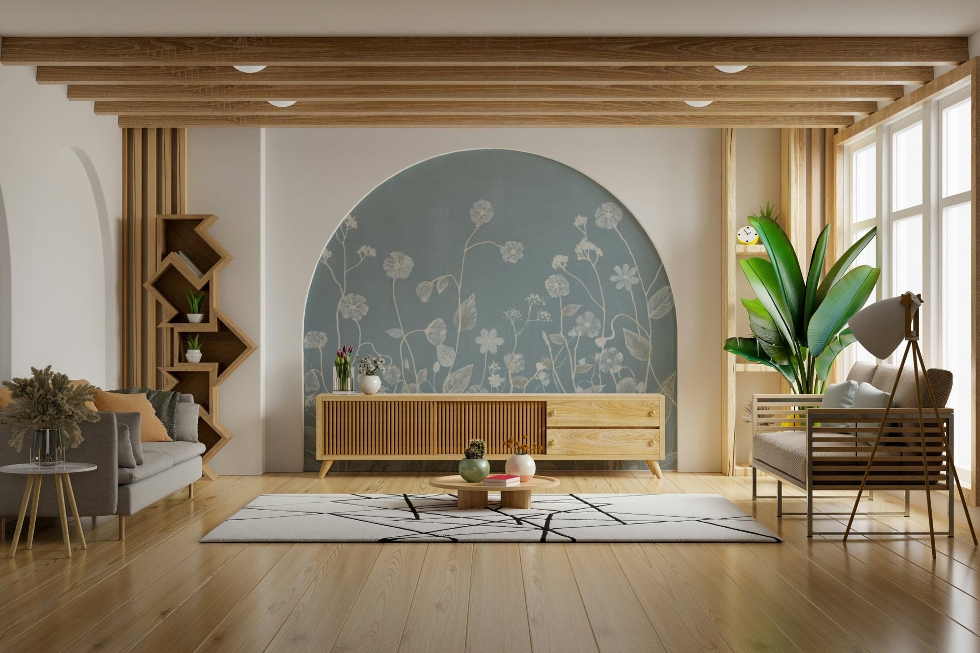 Textured Wildflower Wall Mural - Wallanza