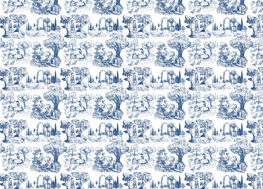 Toile De Jouy Illustration Nature Old French Wallpaper