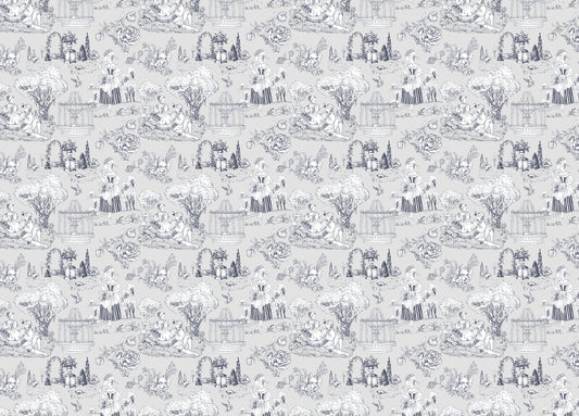 Grey Color Trees Digital Textile Pattern Toile Wallpaper