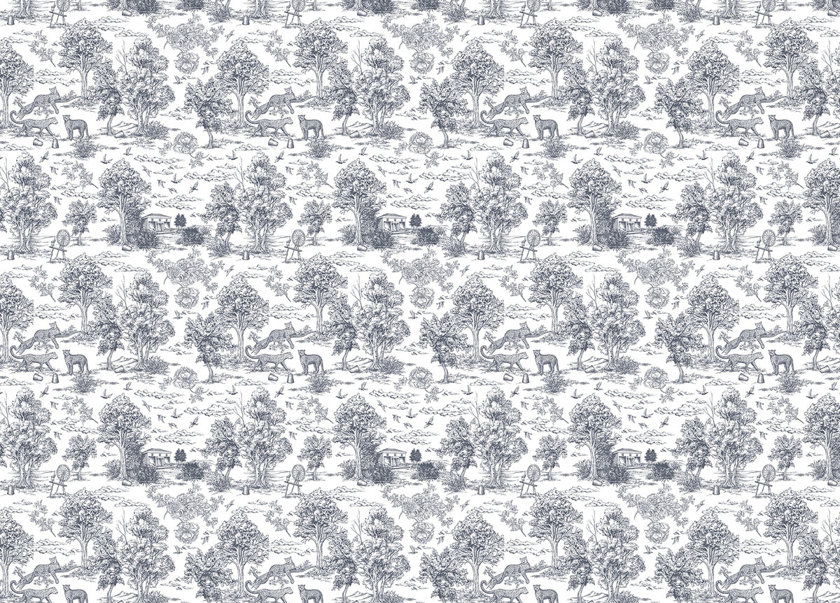 Vintage Trees and Leopard Pattern Wallpaper in your room
