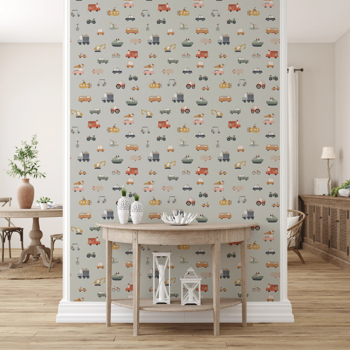 Toot Toot: A Whimsical Vehicle Parade Wallpaper⁠ - Wallanza