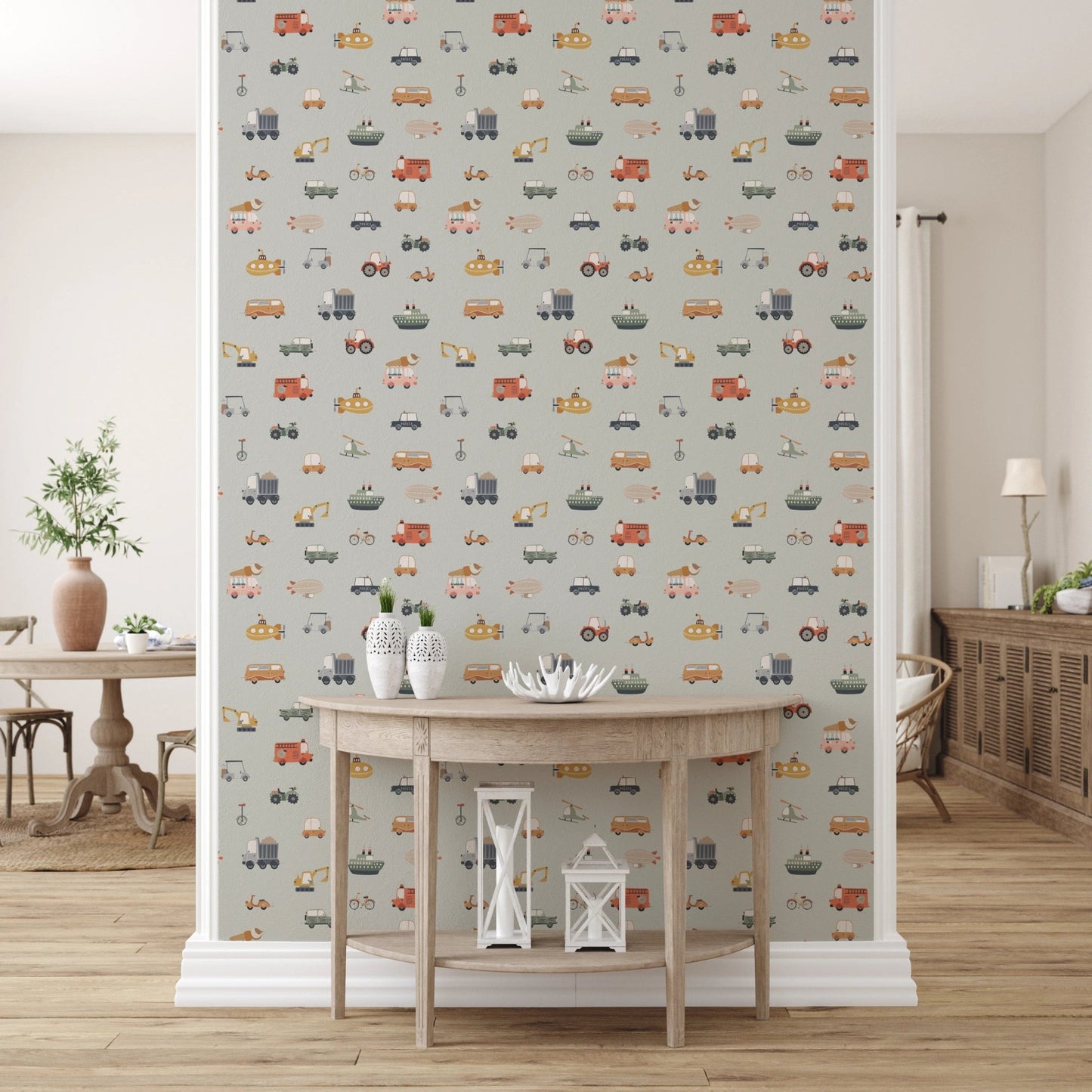 Toot Toot: A Whimsical Vehicle Parade Wallpaper⁠ - Wallanza