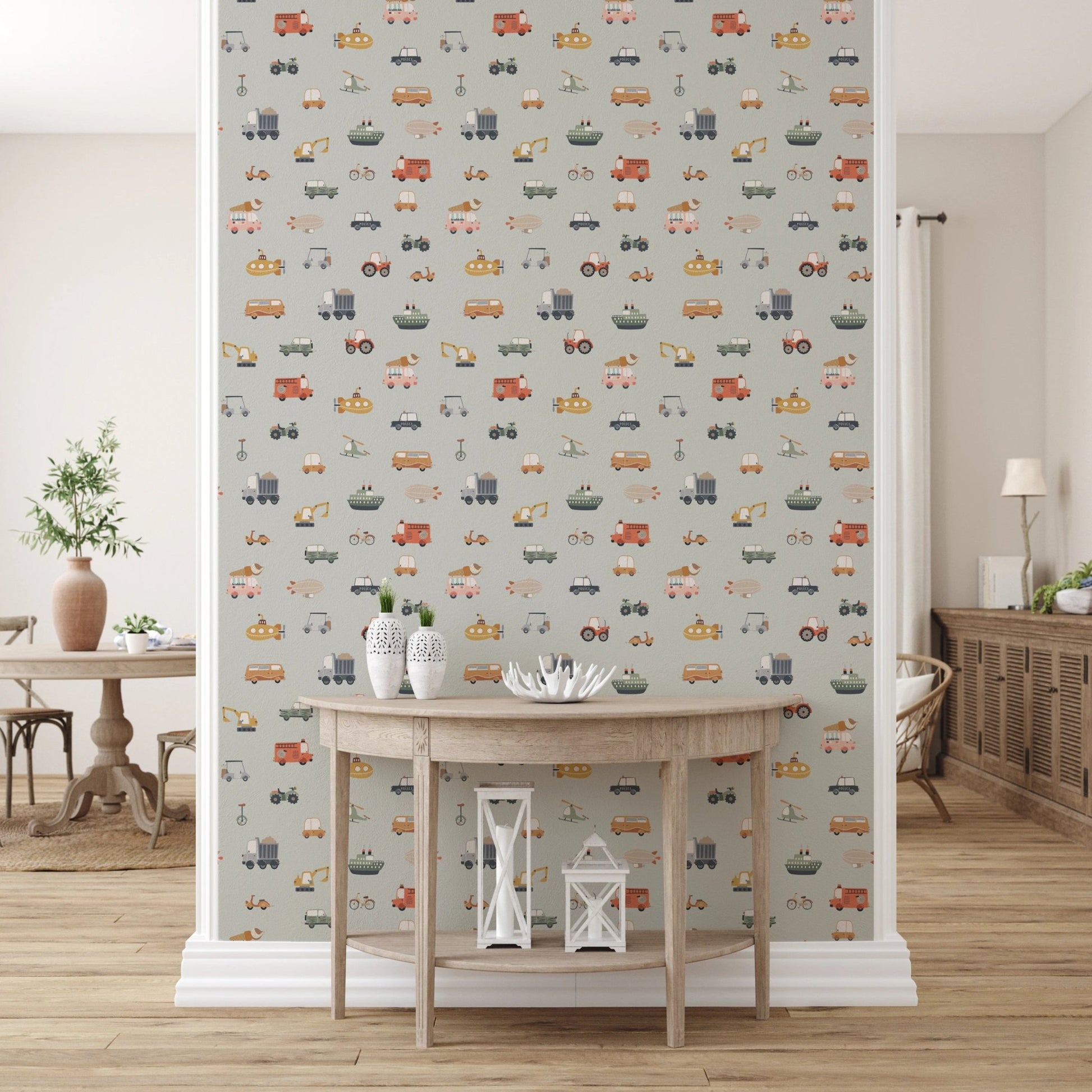 Toot Toot: A Whimsical Vehicle Parade Wallpaper⁠ - Wallanza