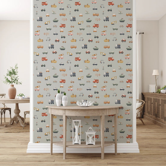 Toot Toot: A Whimsical Vehicle Parade Wallpaper⁠ - Wallanza