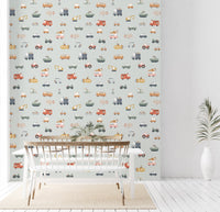 Toot Toot: A Whimsical Vehicle Parade Wallpaper⁠ - Wallanza