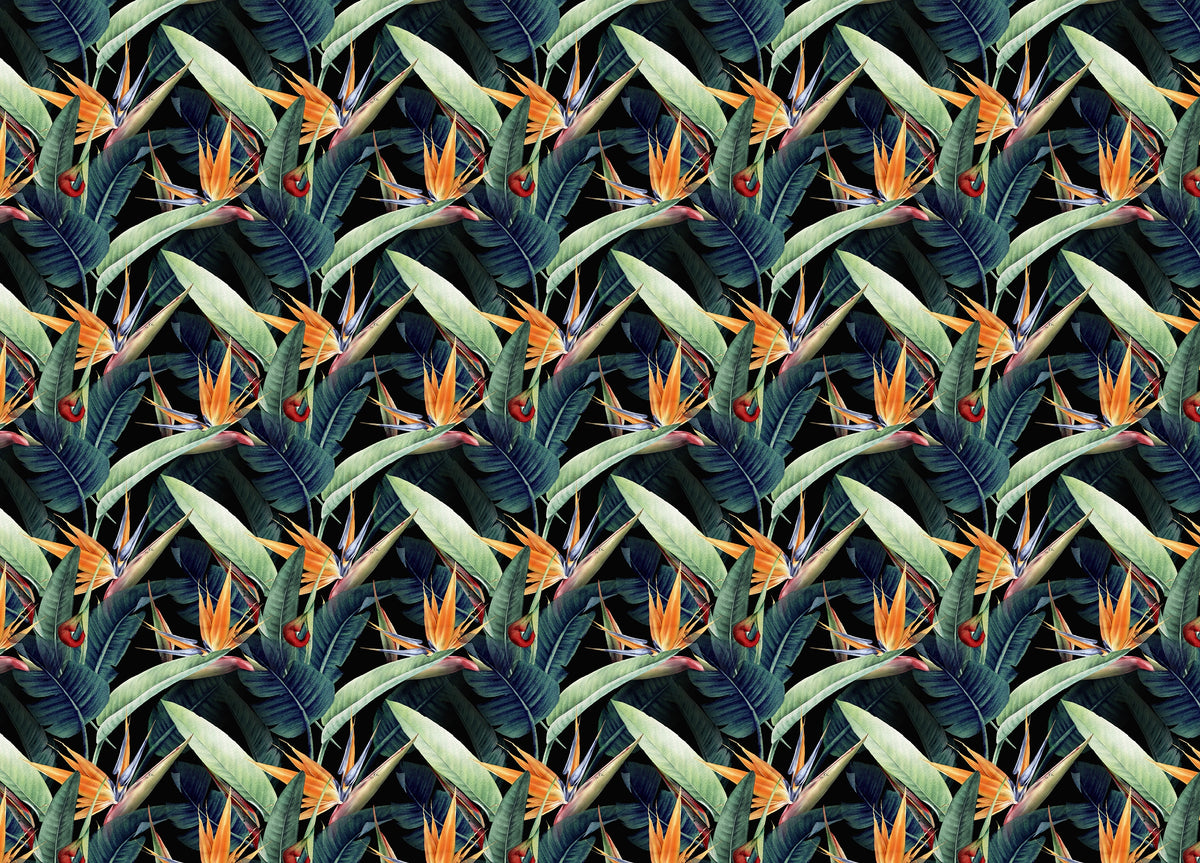Watercolor Tropical Leaves Seamless Wallpaper in your room