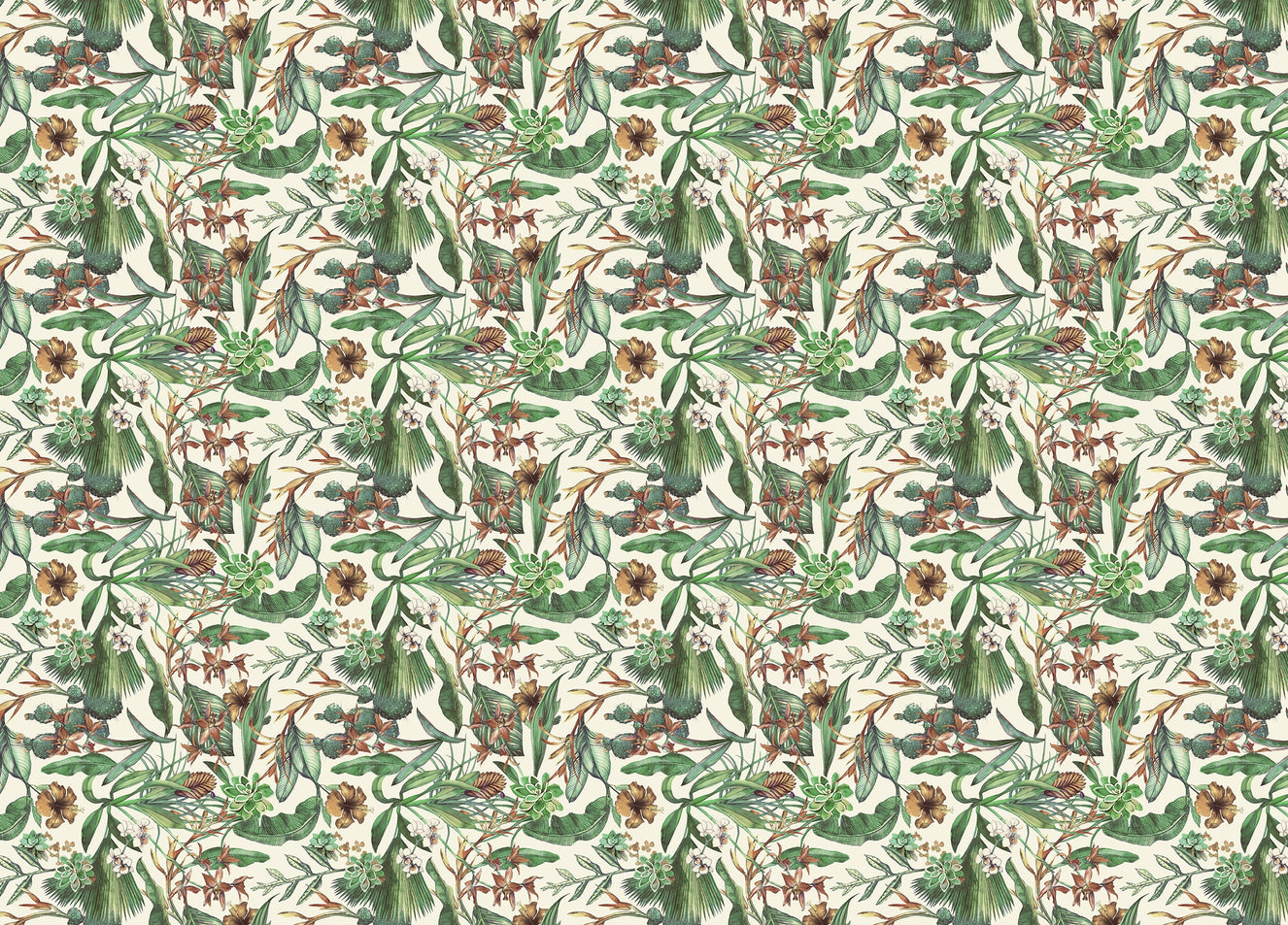 Seamless Pattern Flower Tropical Wallpaper