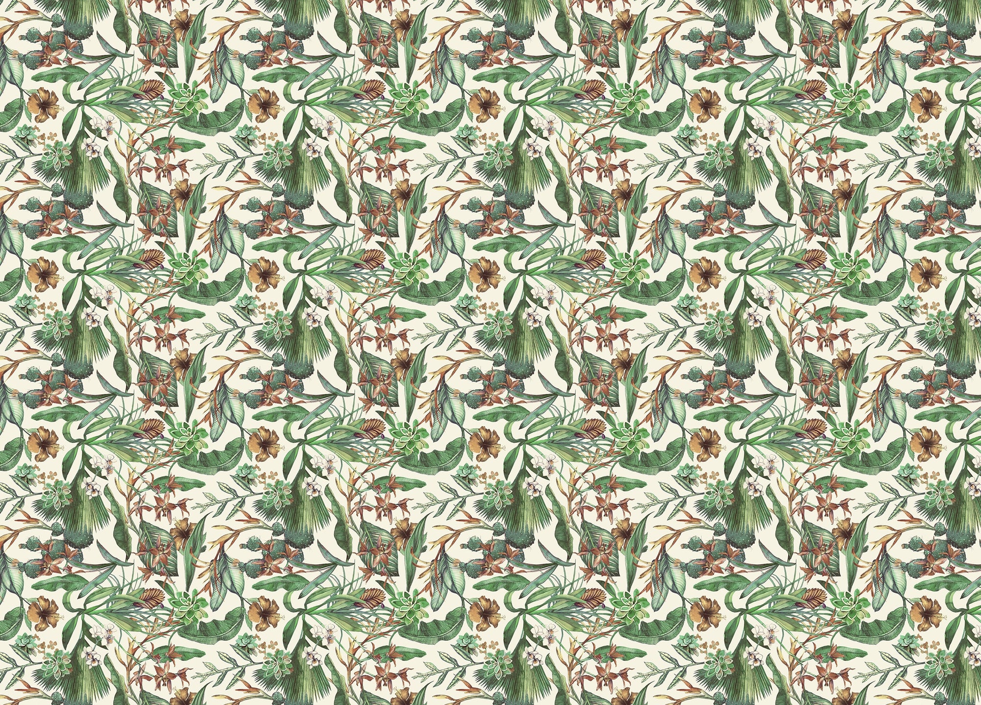 Seamless Pattern Flower Tropical Wallpaper