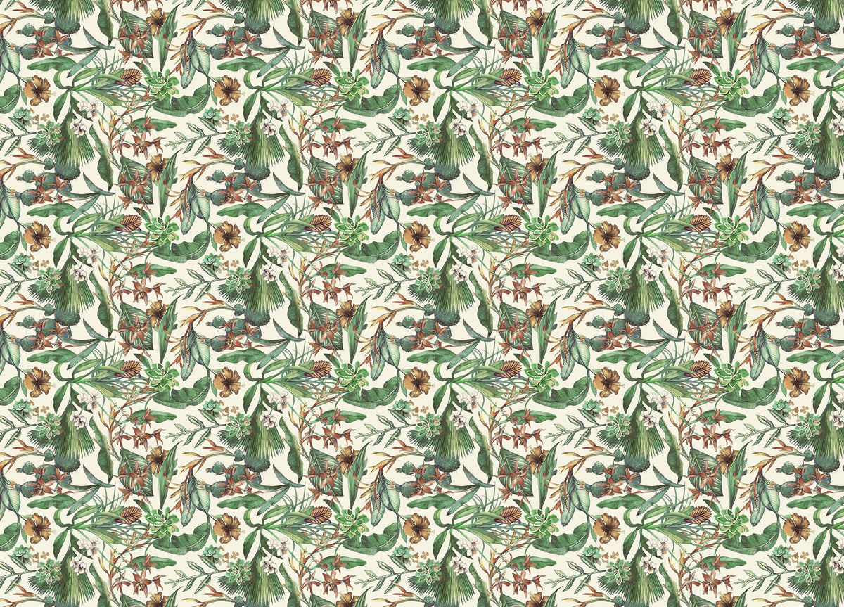 Seamless Pattern Flower Tropical Wallpaper in your room — zoomed
