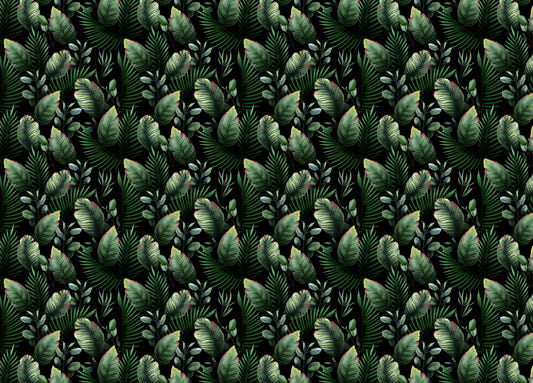 Watercolor Palm Tropical Leaf Green Wallpaper