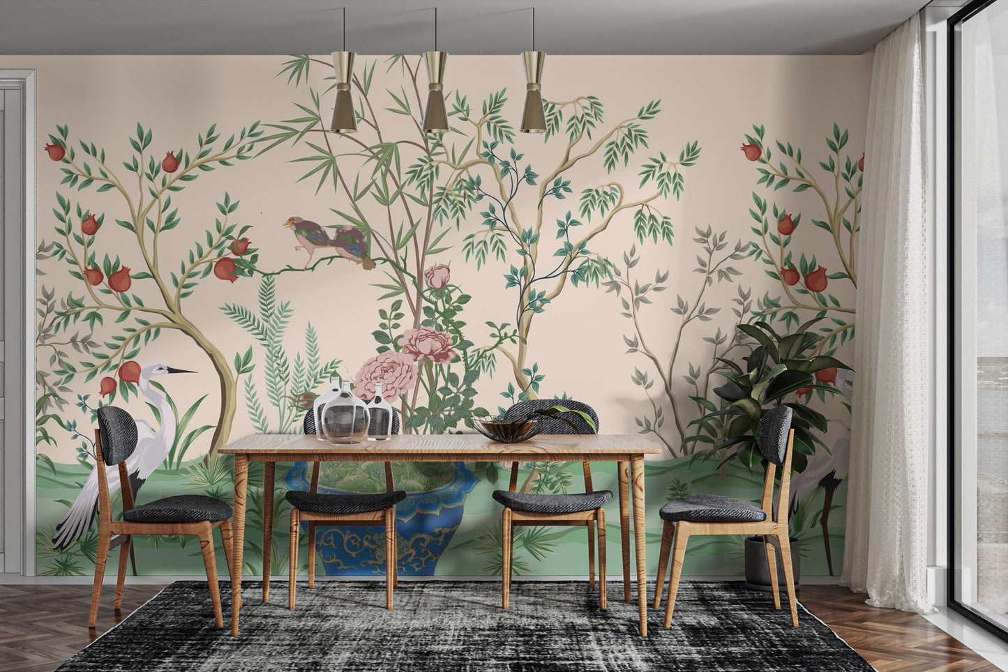 Traditional Chinese Vase Wallpaper Mural - Wallanza