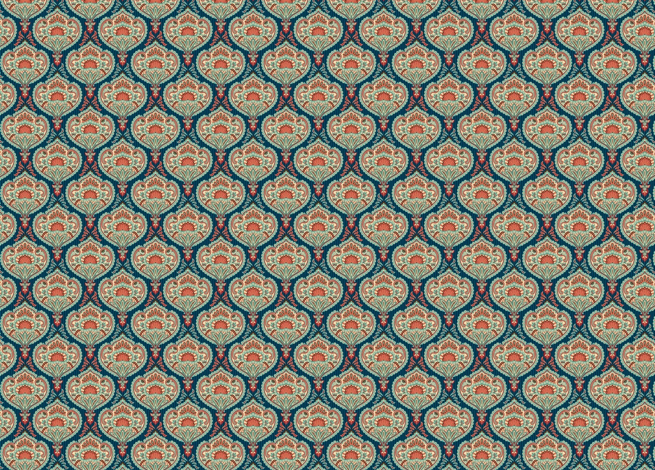 Traditional Motifs Vertical Lines Background Floral Wall mural featuring small flower motifs in rows.