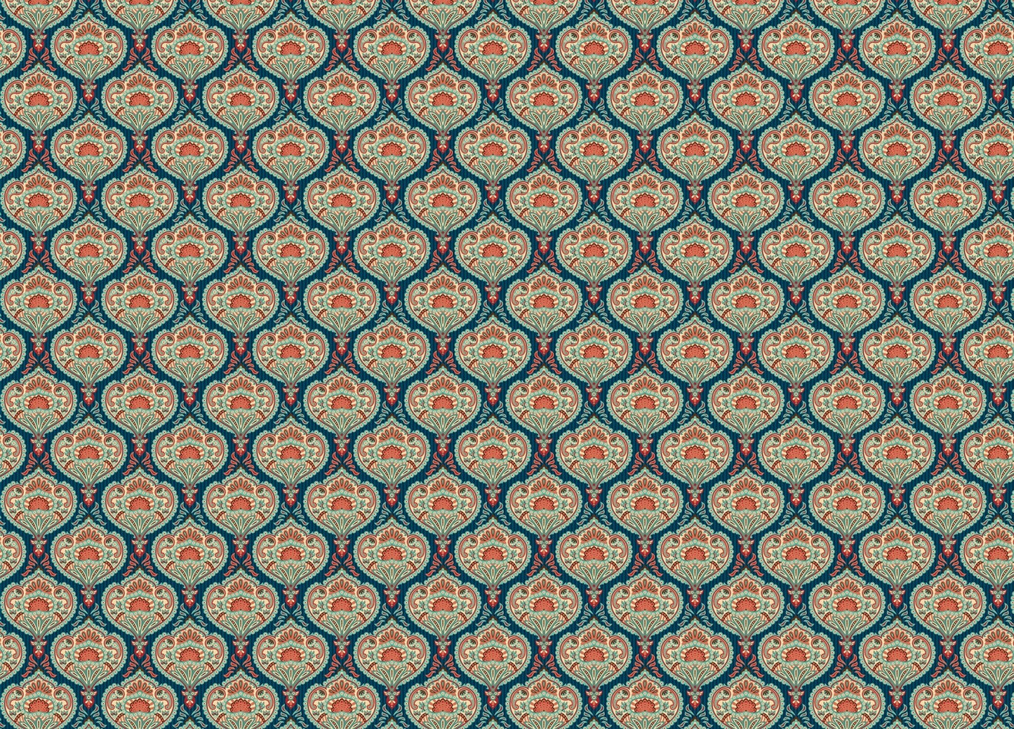 Traditional Motifs Vertical Lines Background Floral Wall mural featuring small flower motifs in rows.