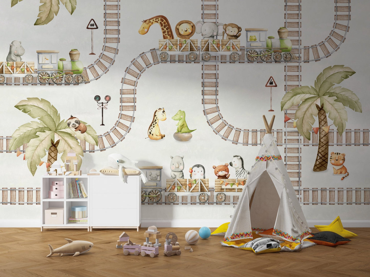 Train Travels Wallpaper Mural - Wallanza